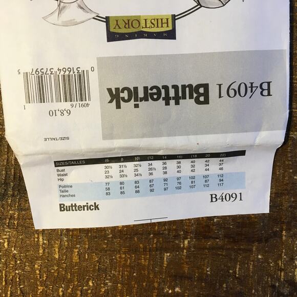 Butterick Sewing Pattern 4091 Making History 1914 Basque Shirt Skirt 6-10 UNCUT - Picture 3 of 4